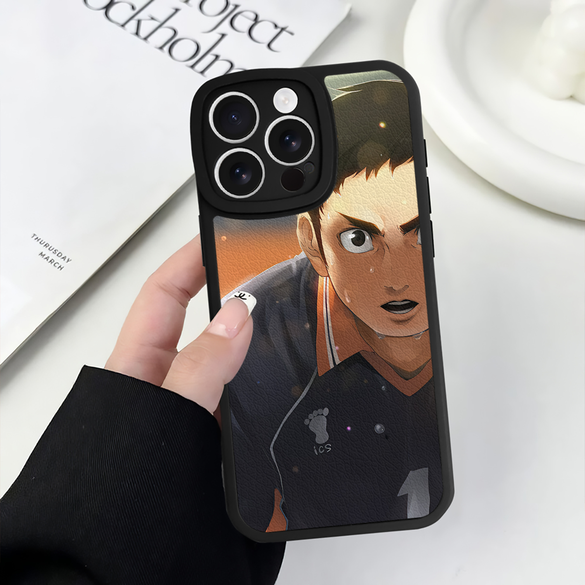 （画像用） ハイキュー!! Haikyu!! 【iPhone 16シリーズ対応】シリコンスマホケース（レザー調） 材質：シリコン